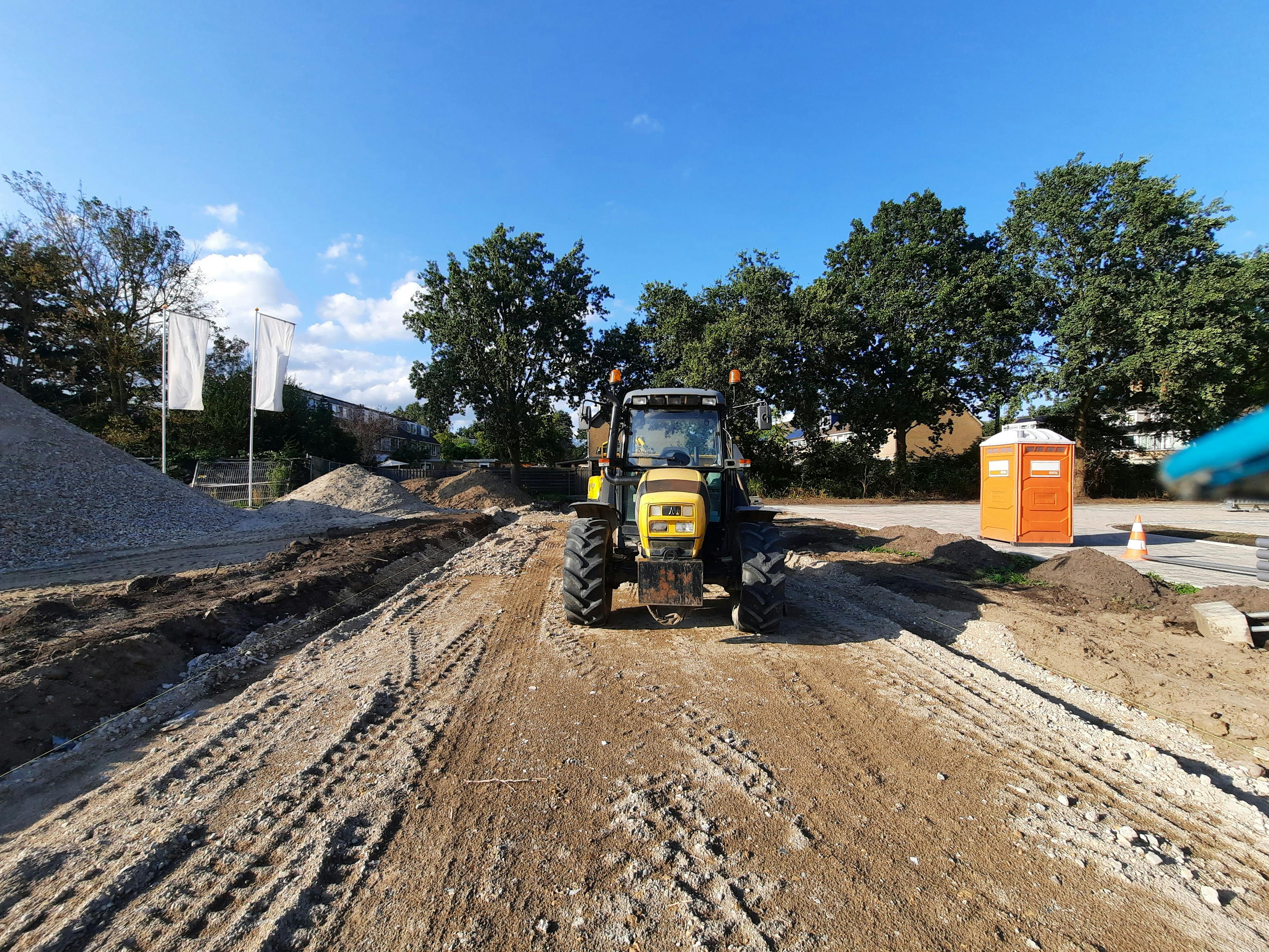 Site clearing and grading in preparation for new construction development